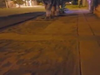 A couple has dirty video in public&period; Stepdaughter sucks her stepfather's dick on the street&period; Anal sex on the terrace of the building&period; Blowjob in public&comma; outside doors&period; Part 2-2&period; Slutty teen playing with my putz outd