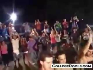 Outdoor college duel orgy party