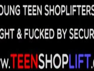 Maličký dospívající shoplifter chycený podle a hlídat a má na platit