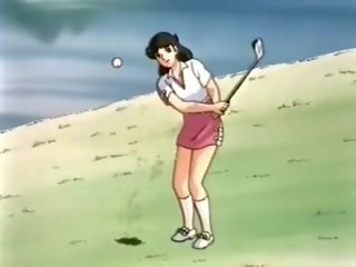 Animasi pornografi kekasih tertutup anjing kecil gaya di itu golf bidang