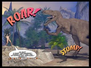 Cretaceous 수탉 3d 명랑한 만화의 sci-fi x 정격 영화 이야기