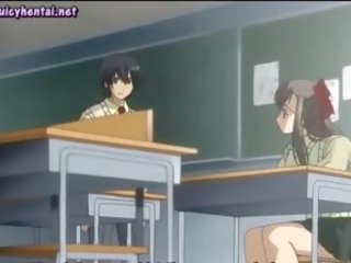 Shy Anime girl Sucks Two Cocks