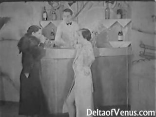 Autentico annata xxx film 1930s - due donne un uomo (ffm) trio