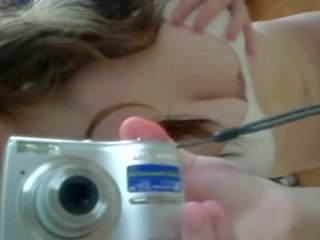 Fascinating tonårs selfvideo vid spegel