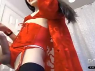 Červený dámské spodní prádlo femboy obrovský phallus on-line