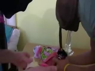 Three Young Girls dirty clip With Burglar